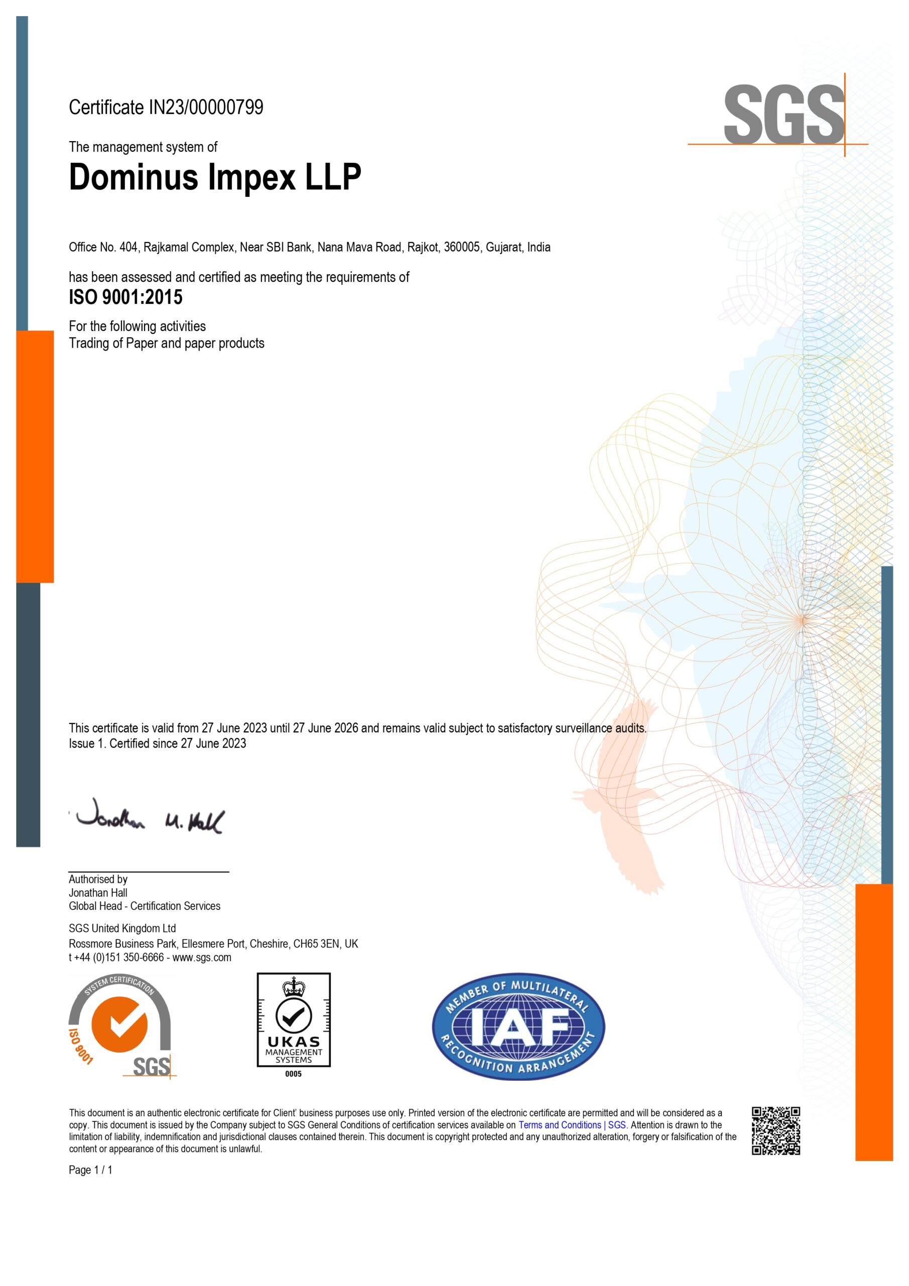 Dominus-ISO-9001-Certificate